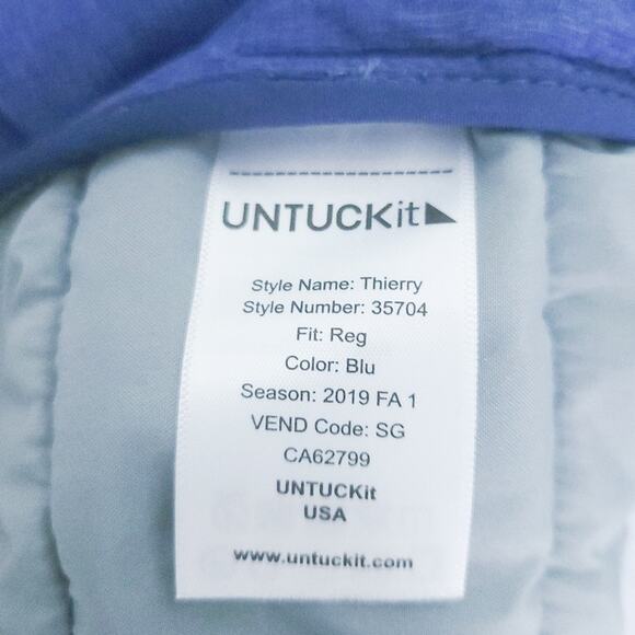 UNTUCKit Thierry Puffer Vest Men Small Blue Zip Up Sleeveless Coat Excellent! - Picture 4 of 4